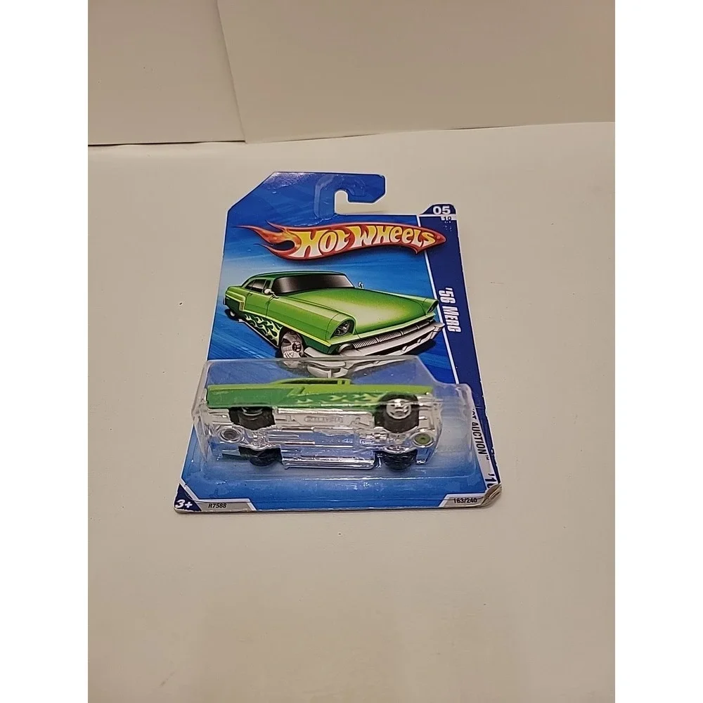 Hot Wheels '56 Merc Green Flames 2010 Race World Tan Jungle 1:64 Factory Sealed